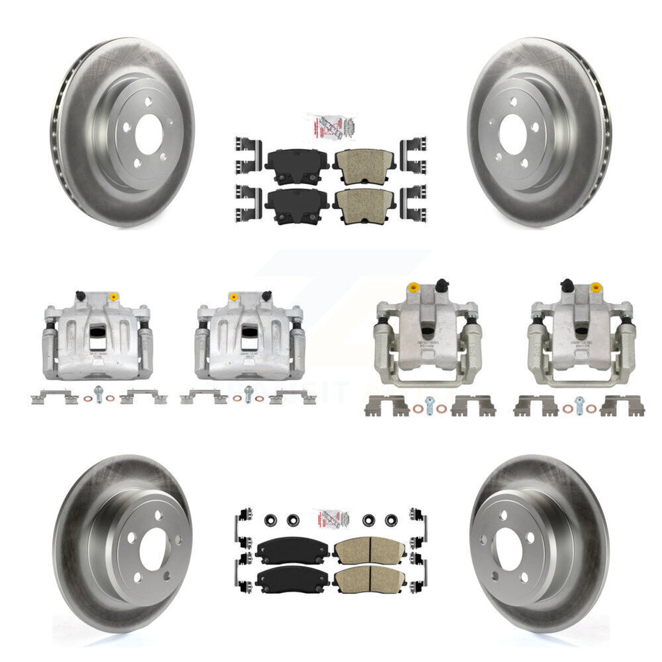 Front Rear Disc Brake Caliper Coated Rotors And Ceramic Pad Kit (10Pc) For Dodge Charger KCG-102364N
