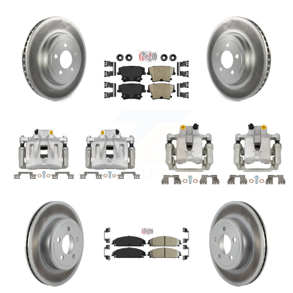 Front Rear Disc Brake Caliper Coated Rotors And Ceramic Pads Kit (10Pc) For Chrysler 300 KCG-102366N