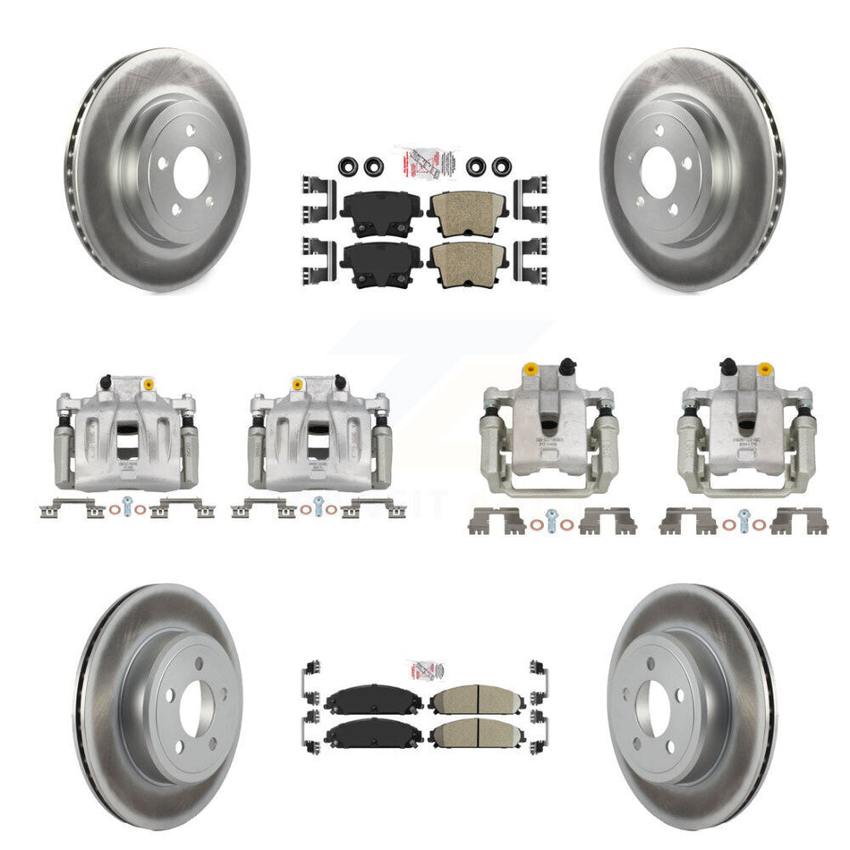 Front Rear Disc Brake Caliper Coated Rotors And Ceramic Pads Kit (10Pc) For Chrysler 300 KCG-102366N