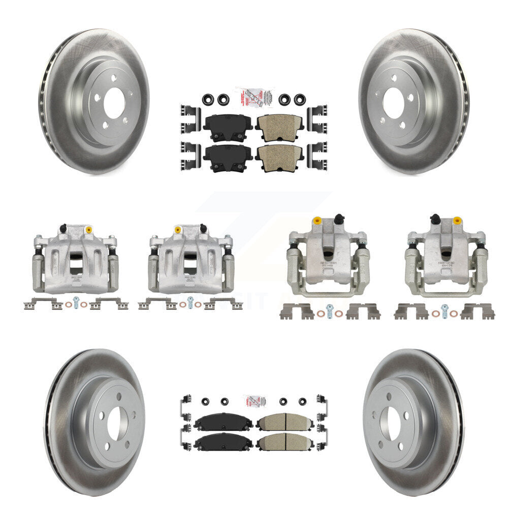 Front Rear Disc Brake Caliper Coated Rotors And Ceramic Pads Kit (10Pc) For Chrysler 300 KCG-102367N
