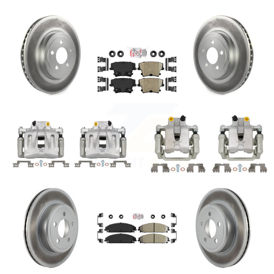 Front Rear Disc Brake Caliper Coated Rotors And Ceramic Pads Kit (10Pc) For Chrysler 300 KCG-102367N