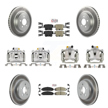 Front Rear Disc Brake Caliper Coated Rotors And Ceramic Pads Kit (10Pc) For Chrysler 300 KCG-102368N