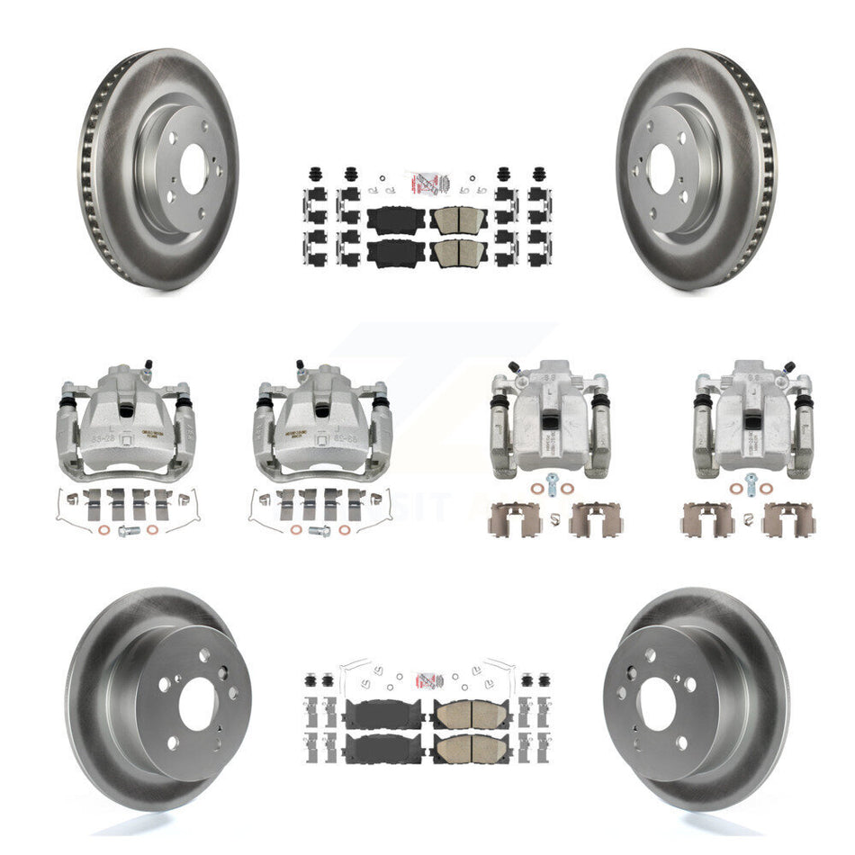 Front Rear Brake Caliper Coat Rotors Ceramic Pad Kit (10Pc) For Toyota Camry Lexus ES350 KCG-102378N