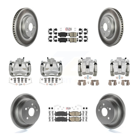 Front Rear Brake Caliper Coat Rotors Ceramic Pad Kit (10Pc) For Toyota Camry Lexus ES350 KCG-102380N
