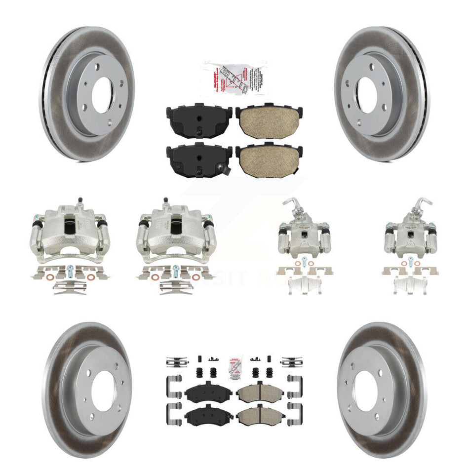 Front Rear Disc Brake Caliper Coated Rotors And PADSMATERIAL Pads Kit (10Pc) For Hyundai Elantra rear brakes KCG-102402N