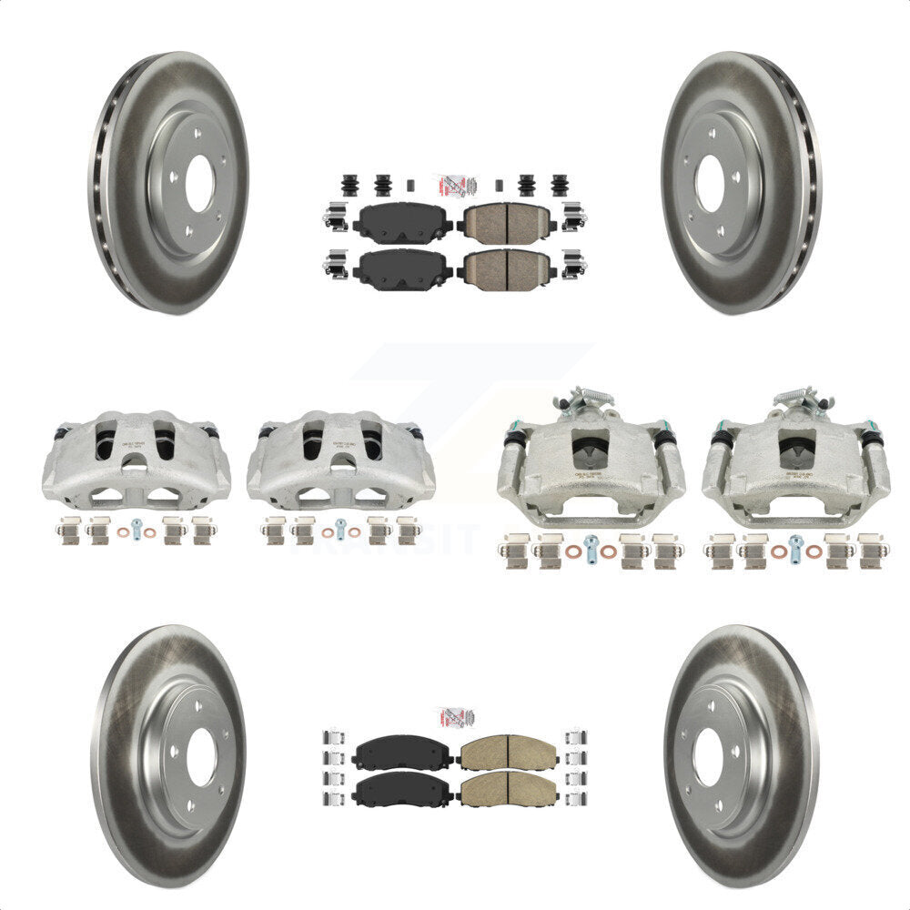 Front Rear Disc Brake Caliper Coated Rotors And Ceramic Pads Kit (10Pc) For Dodge Grand Caravan KCG-102412N by Transit Auto