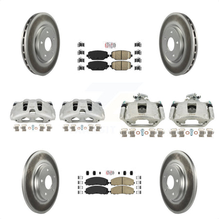 Front Rear Disc Brake Caliper Coated Rotors And Ceramic Pads Kit (10Pc) For Dodge Grand Caravan KCG-102416N by Transit Auto