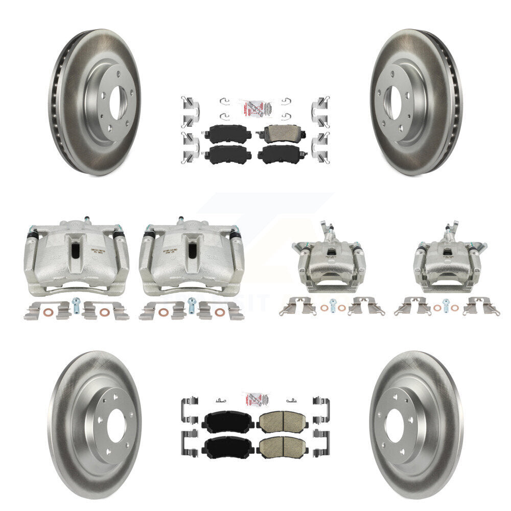 Front Rear Disc Brake Caliper Coat Rotor Ceramic Pad Kit (10Pc) For 2013-2015 Mazda CX-5 KCG-102428N