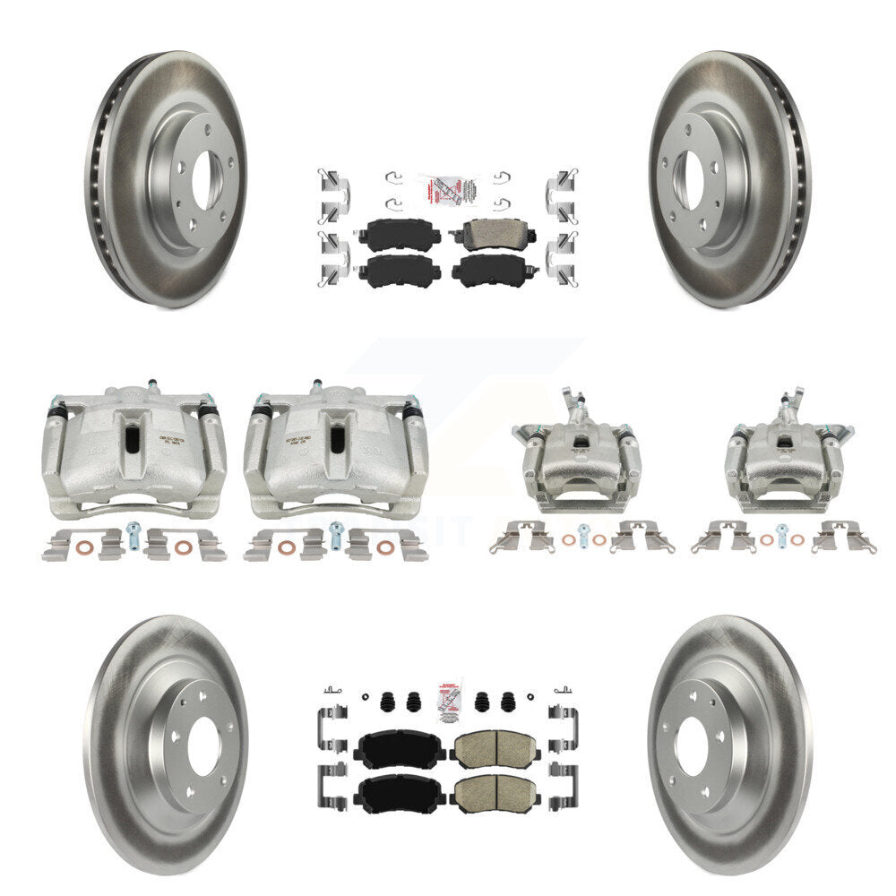 Front Rear Disc Brake Caliper Coat Rotor Ceramic Pad Kit (10Pc) For 2013-2015 Mazda CX-5 KCG-102429N