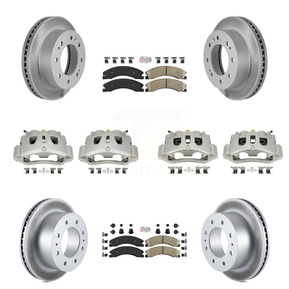 Front Rear Brake Caliper Coat Rotor Ceramic Pad Kit (10Pc) For GMC Chevrolet Sierra 2500 KCG-102434N