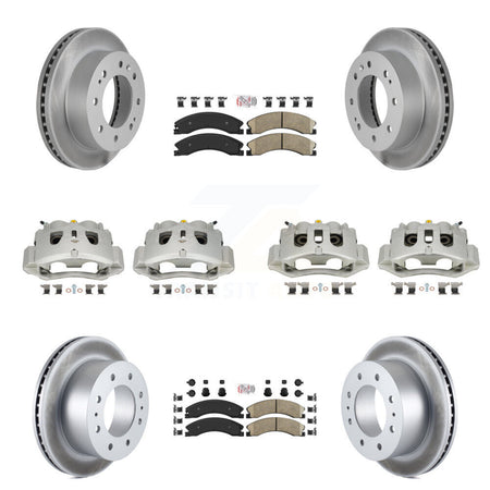 Front Rear Brake Caliper Coat Rotor Ceramic Pad Kit (10Pc) For GMC Chevrolet Sierra 2500 KCG-102434N