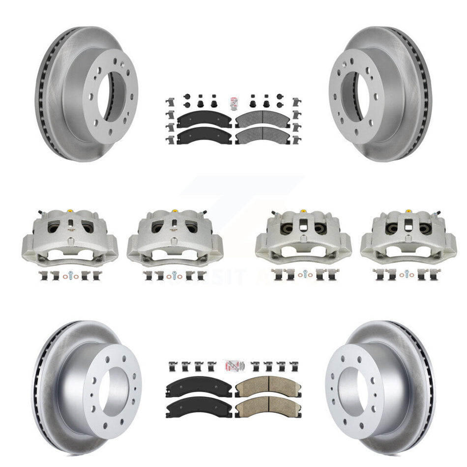 Front Rear Brake Caliper Coat Rotors Ameribrakes Pad Kit (10Pc) For GMC Chevrolet Sierra KCG-102435N