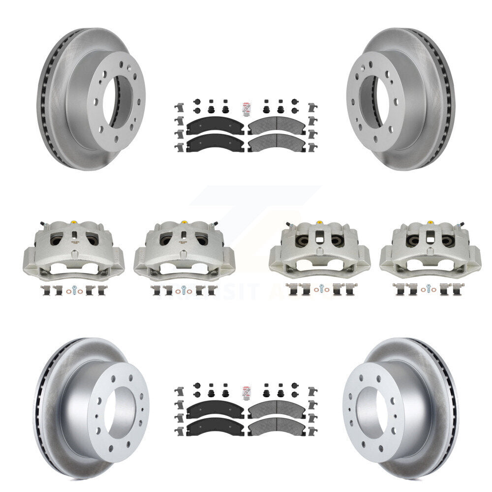 Front Rear Brake Caliper Coat Rotors Semi-Metallic Pad Kit (10Pc) For GMC Chevrolet 2500 KCG-102436N
