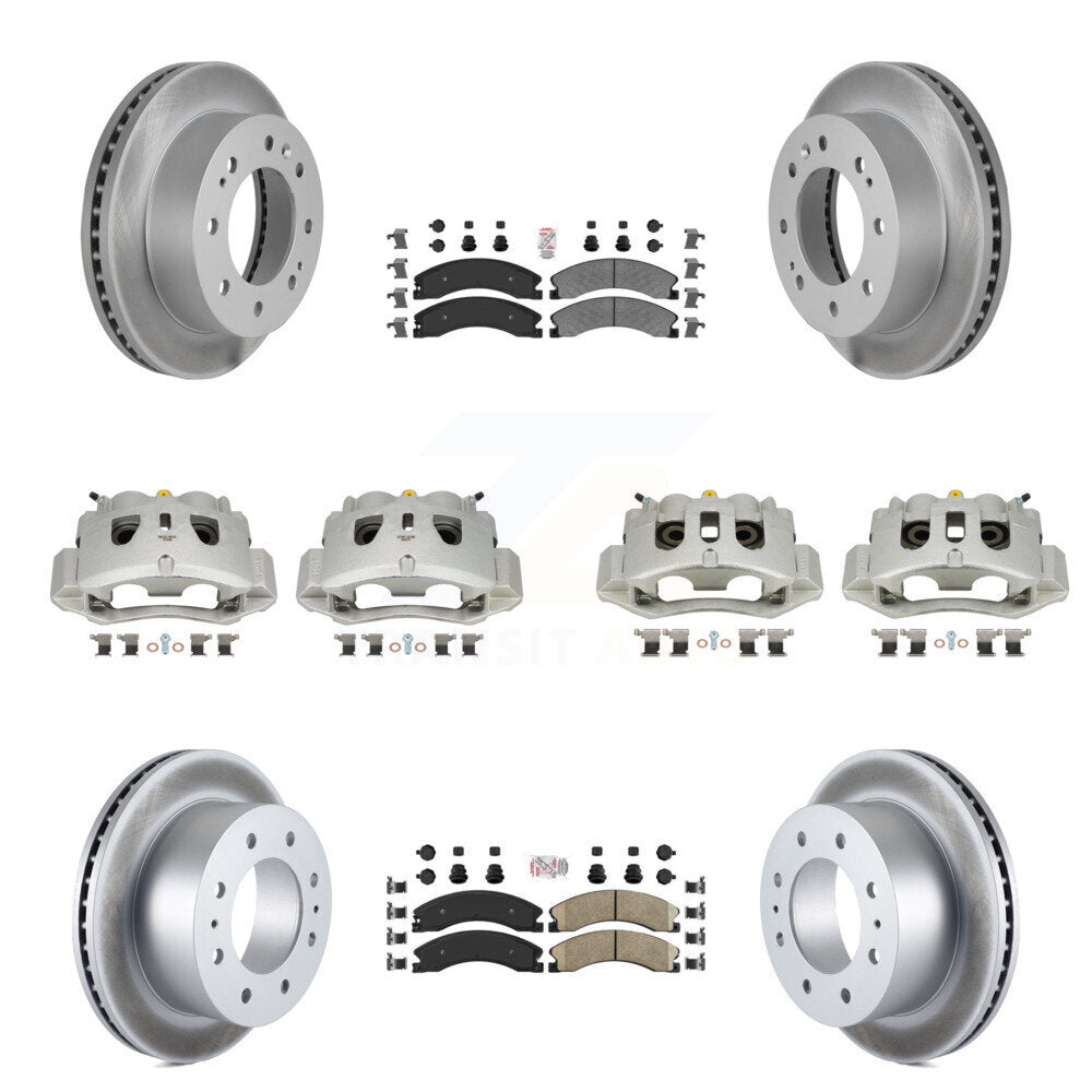 Front Rear Brake Caliper Coat Rotors Ameribrakes Pad Kit (10Pc) For GMC Chevrolet Sierra KCG-102437N