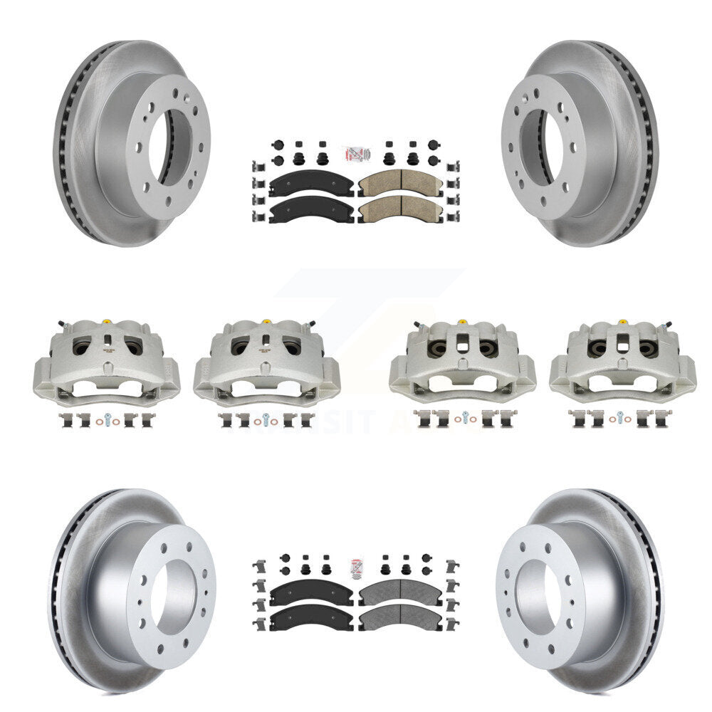 Front Rear Brake Caliper Coat Rotors Ameribrakes Pad Kit (10Pc) For GMC Chevrolet Sierra KCG-102439N