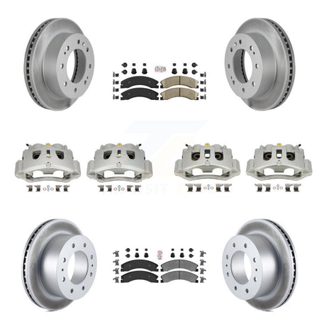 Front Rear Brake Caliper Coat Rotors Ameribrakes Pad Kit (10Pc) For GMC Chevrolet Sierra KCG-102439N