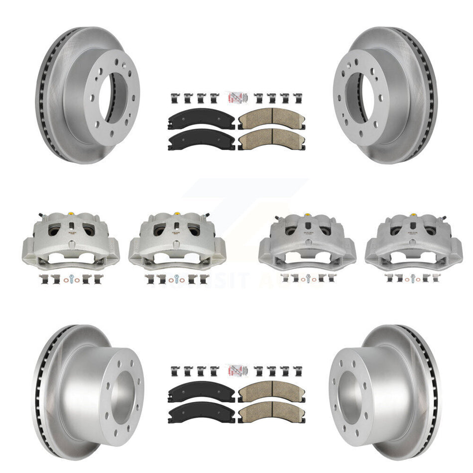 Front Rear Disc Brake Caliper Coat Rotor & Ceramic Pad Kit (10Pc) For GMC Sierra 3500 HD KCG-102441N