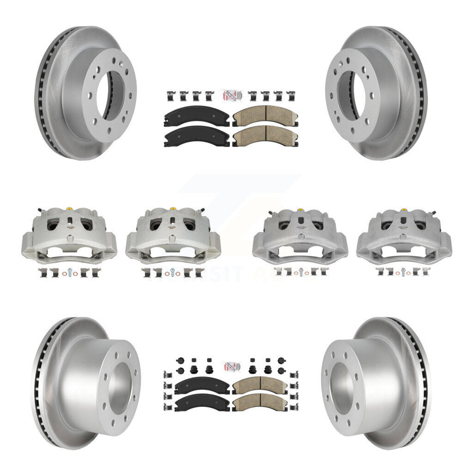 Front Rear Disc Brake Caliper Coat Rotor & Ceramic Pad Kit (10Pc) For GMC Sierra 3500 HD KCG-102443N