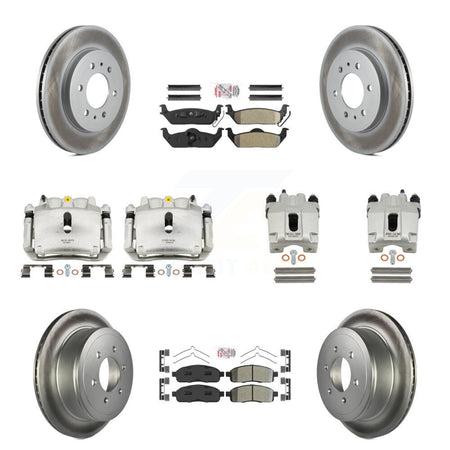 Front Rear Disc Brake Caliper Coat Rotor And Semi-Metallic Pad Kit (10Pc) For Ford F-150 KCG-102463N