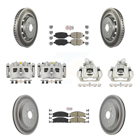 Front Rear Disc Brake Caliper Coat Rotor And Ceramic Pad Kit (10Pc) For 2016 Lincoln MKS KCG-102479N