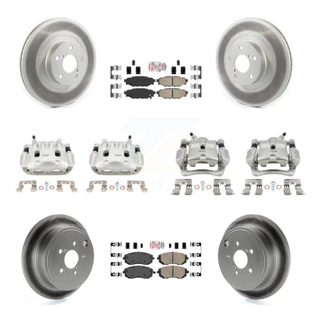 Front Rear Brake Caliper Coat Rotor & Ceramic Pad Kit (10Pc) For Subaru Impreza Forester KCG-102605N