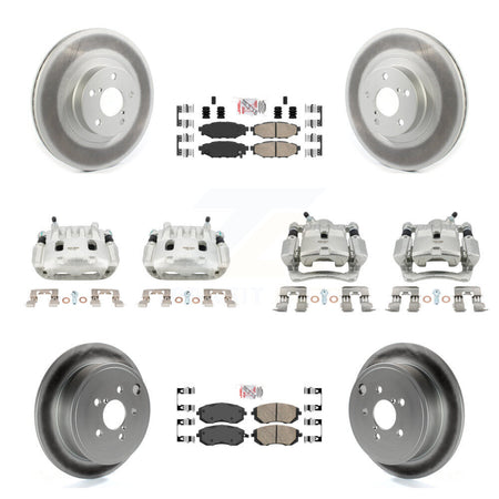 Front Rear Brake Caliper Coat Rotor & Ceramic Pad Kit (10Pc) For Subaru Impreza Forester KCG-102607N