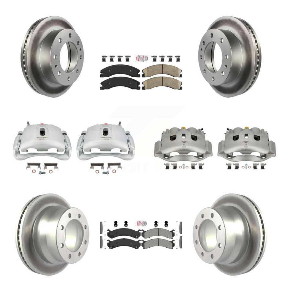 Front Rear Brake Caliper Coat Rotor Ameribrakes Pad Kit (10Pc) For Chevrolet Express GMC KCG-102611N