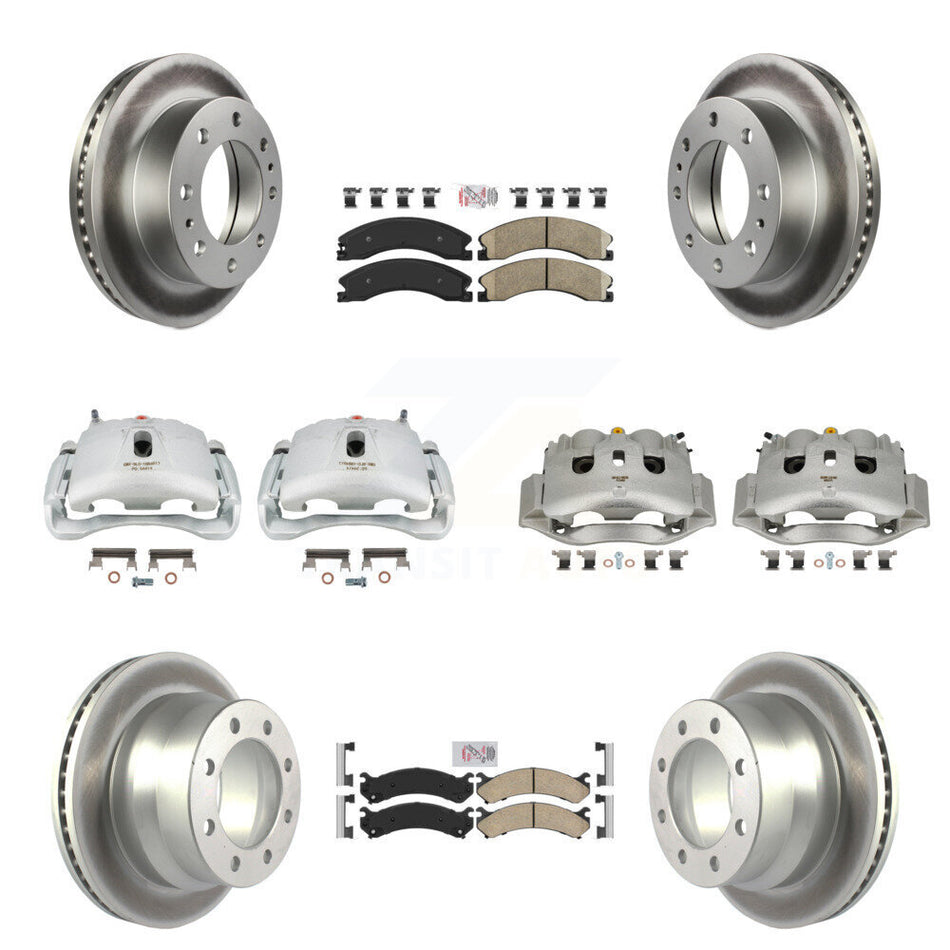 Front Rear Brake Caliper Coat Rotors & Ceramic Pad Kit (10Pc) For Chevrolet Express 4500 KCG-102612N