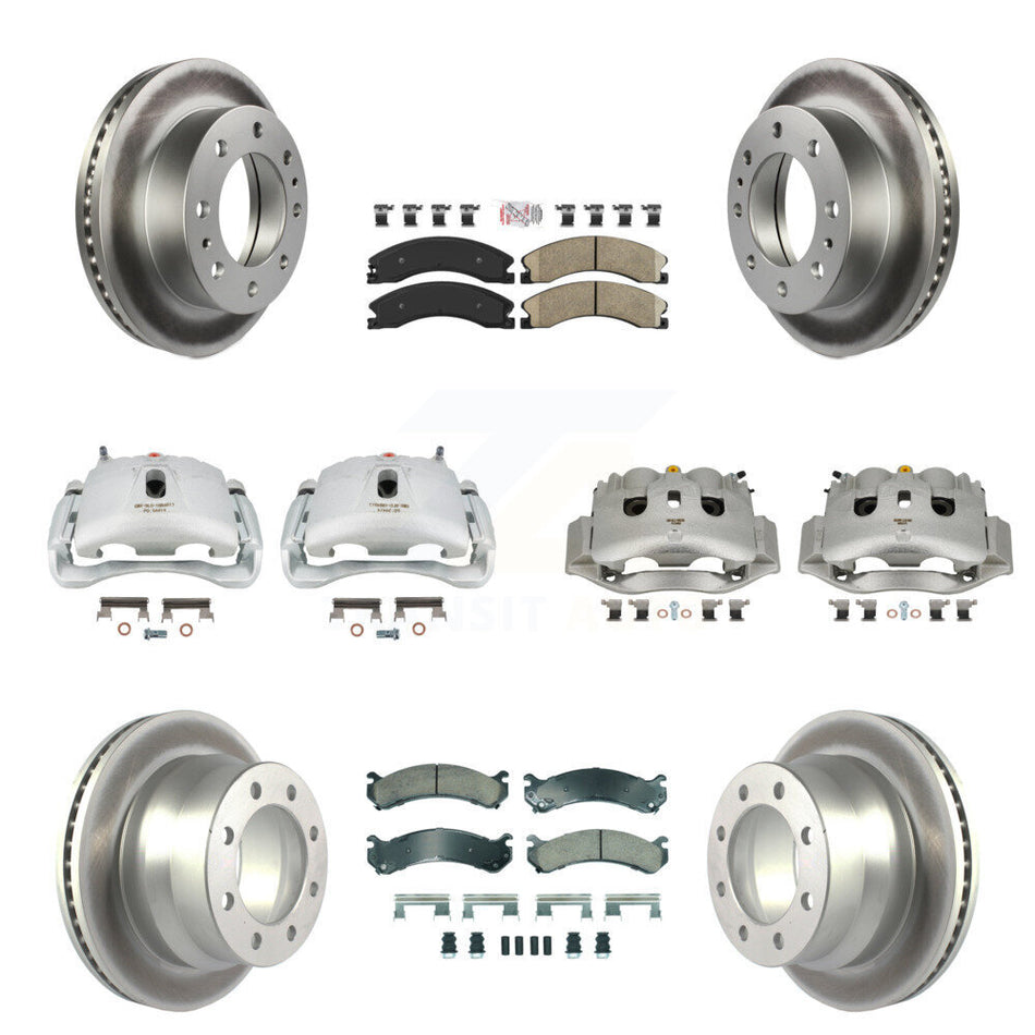 Front Rear Brake Caliper Coat Rotors & Ceramic Pad Kit (10Pc) For Chevrolet Express 4500 KCG-102613N