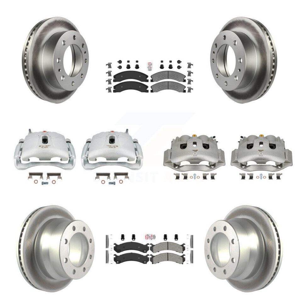 Front Rear Brake Caliper Coat Rotor & Semi-Metallic Pad Kit (10Pc) For Chevrolet Express KCG-102614N