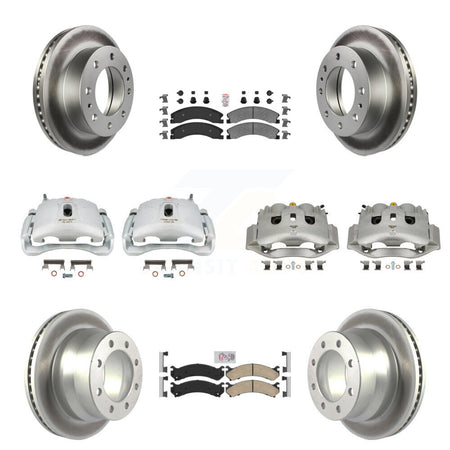 Front Rear Brake Caliper Coat Rotor Ameribrakes Pad Kit (10Pc) For Chevrolet Express GMC KCG-102615N