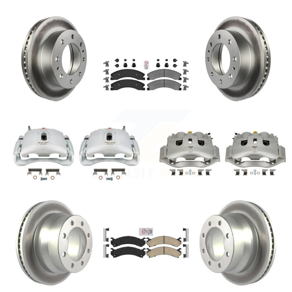 Front Rear Brake Caliper Coat Rotor Ameribrakes Pad Kit (10Pc) For Chevrolet Express GMC KCG-102615N