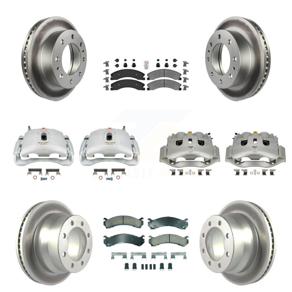 Front Rear Brake Caliper Coat Rotor Ameribrakes Pad Kit (10Pc) For Chevrolet Express GMC KCG-102616N
