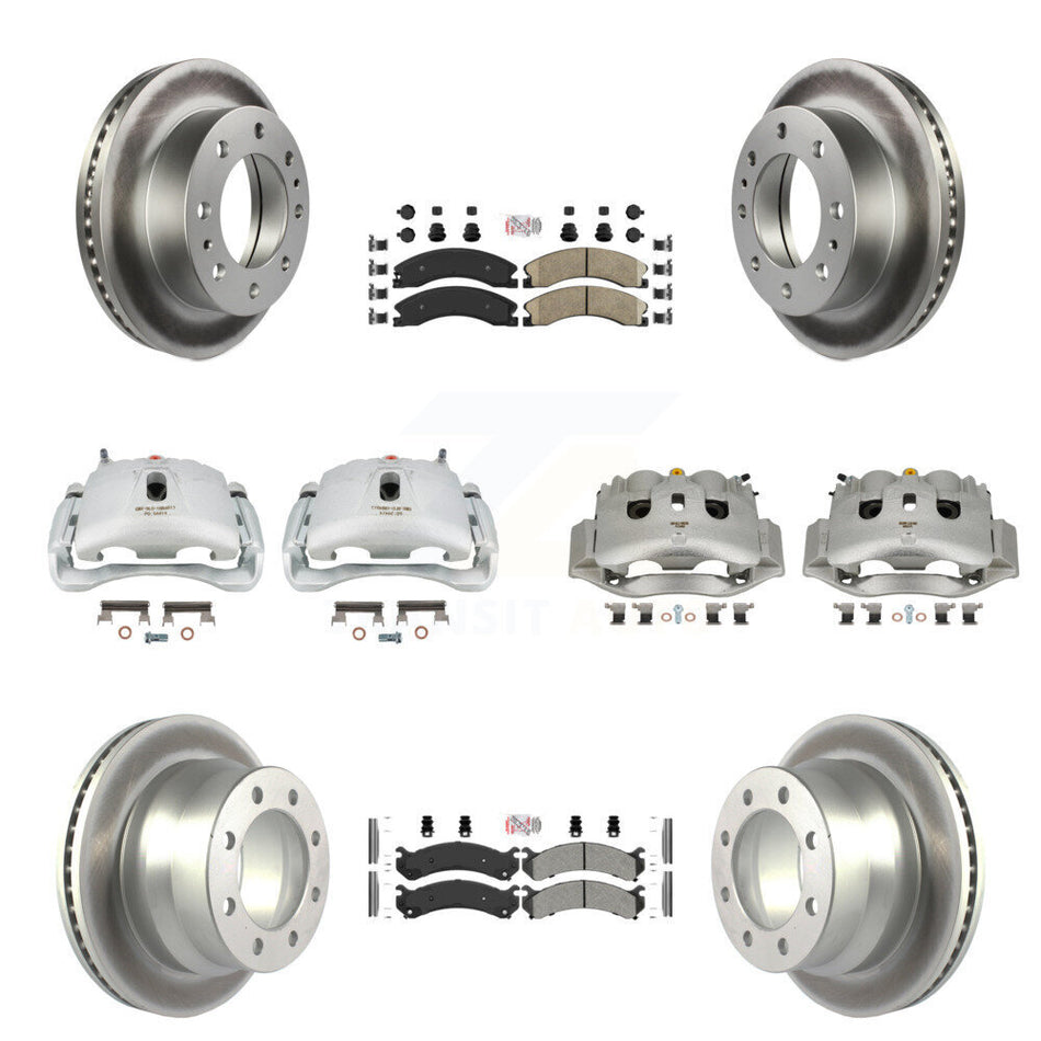 Front Rear Brake Caliper Coat Rotor Ameribrakes Pad Kit (10Pc) For Chevrolet Express GMC KCG-102617N