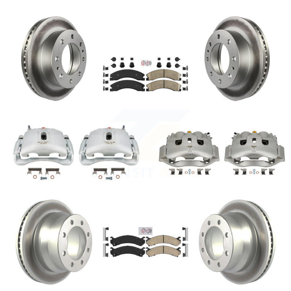Front Rear Brake Caliper Coat Rotors & Ceramic Pad Kit (10Pc) For Chevrolet Express 4500 KCG-102618N