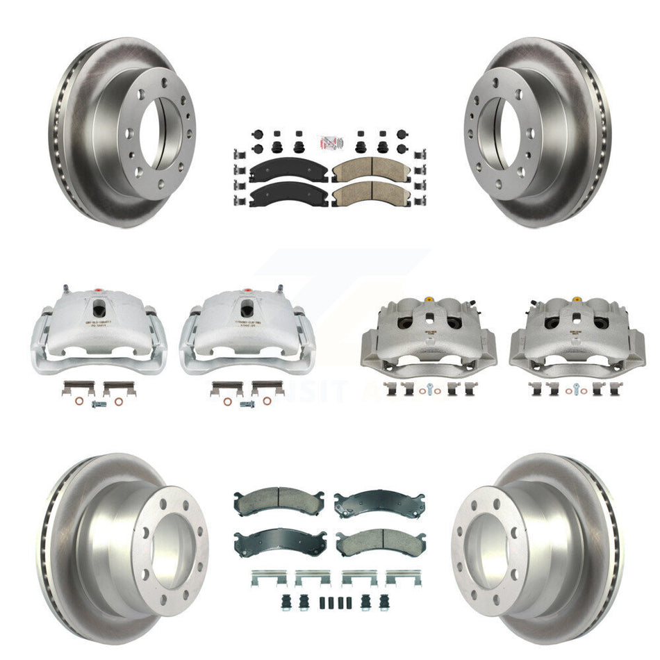 Front Rear Brake Caliper Coat Rotors & Ceramic Pad Kit (10Pc) For Chevrolet Express 4500 KCG-102619N