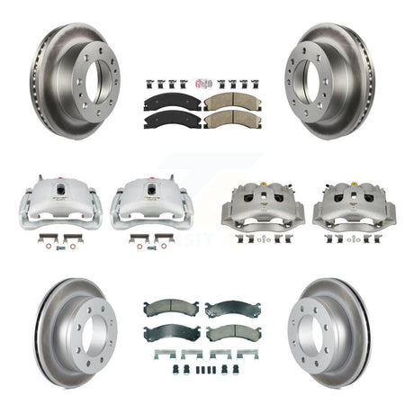 Front Rear Brake Caliper Coat Rotors & Ceramic Pad Kit (10Pc) For Chevrolet Express 4500 KCG-102622N