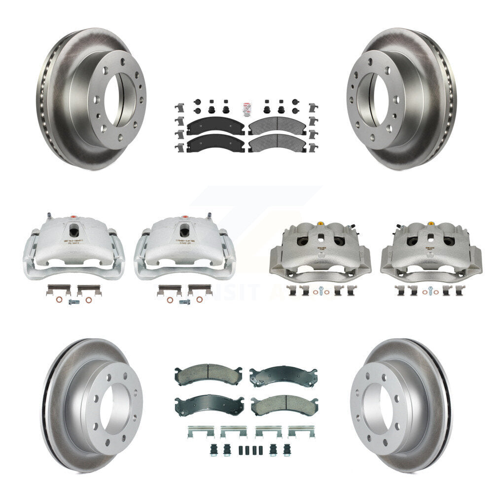 Front Rear Disc Brake Caliper Coated Rotors And Ameribrakes Pads Kit (10Pc) For KCG-102625N