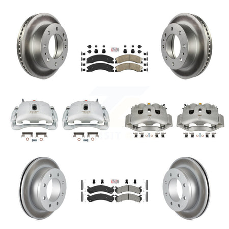 Front Rear Disc Brake Caliper Coated Rotors And Ameribrakes Pads Kit (10Pc) For KCG-102626N