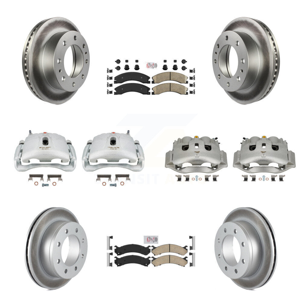 Front Rear Brake Caliper Coat Rotors & Ceramic Pad Kit (10Pc) For Chevrolet Express 4500 KCG-102627N