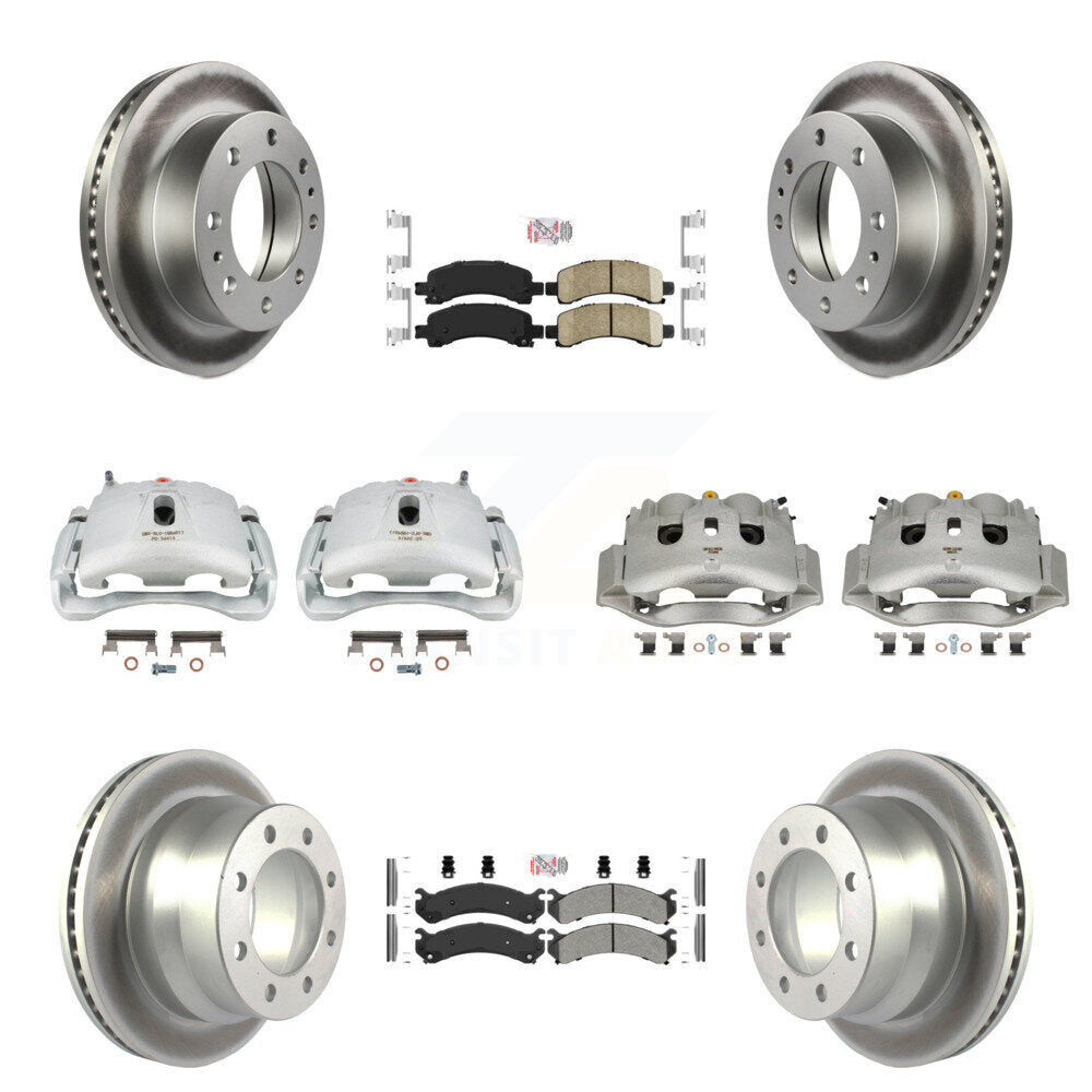Front Rear Disc Brake Caliper Coated Rotors And Ameribrakes Pads Kit (10Pc) For KCG-102629N
