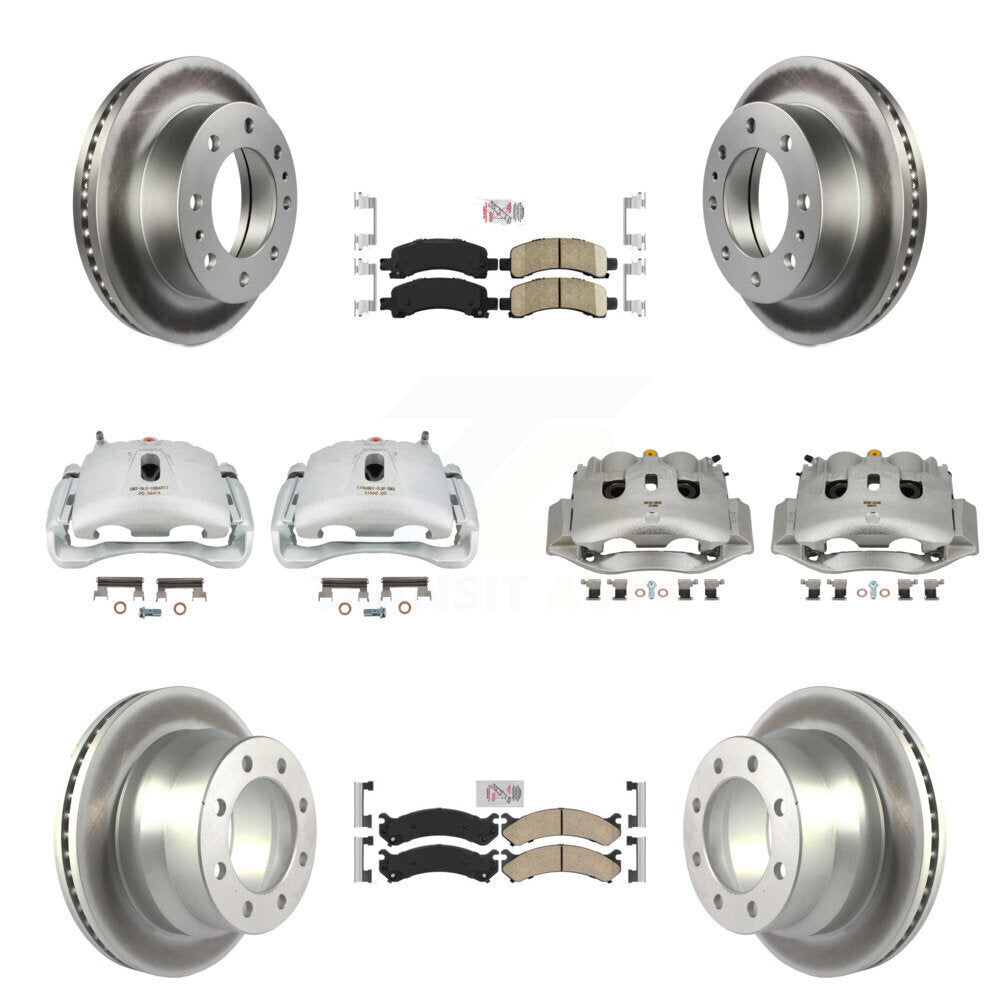 Front Rear Brake Caliper Coat Rotors & Ceramic Pad Kit (10Pc) For Chevrolet Express 4500 KCG-102630N