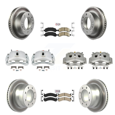 Front Rear Brake Caliper Coat Rotors & Ceramic Pad Kit (10Pc) For Chevrolet Express 4500 KCG-102630N
