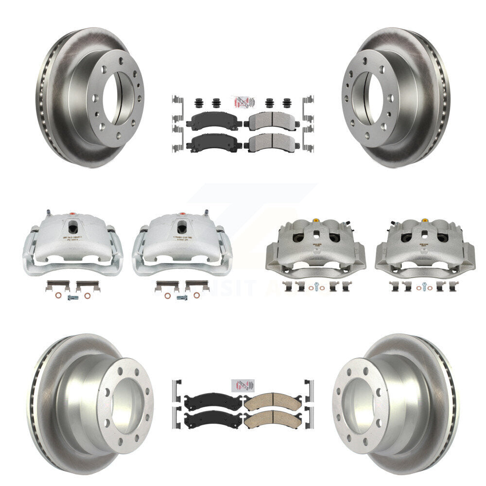 Front Rear Disc Brake Caliper Coated Rotors And Ameribrakes Pads Kit (10Pc) For KCG-102633N
