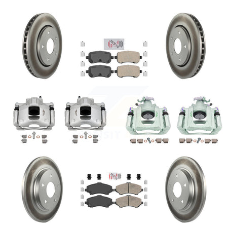 Front Rear Brake Caliper Coat Rotors Ceramic Pad Kit (10Pc) For Dodge Grand Caravan Town KCG-102675N