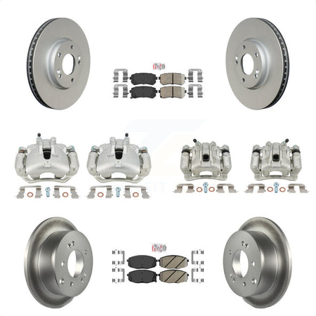 Front Rear Disc Brake Caliper Coated Rotors And Ceramic Pads Kit (10Pc) For Kia Forte5 2.0L KCG-102751N by Transit Auto