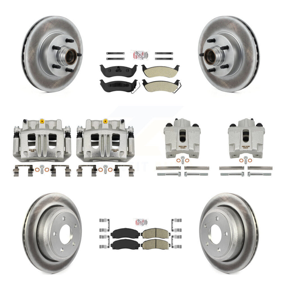 Front Rear Brake Caliper Coat Rotor Ameribrakes Pad Kit (10Pc) For 10-11 Ford Ranger RWD KCG-102761N