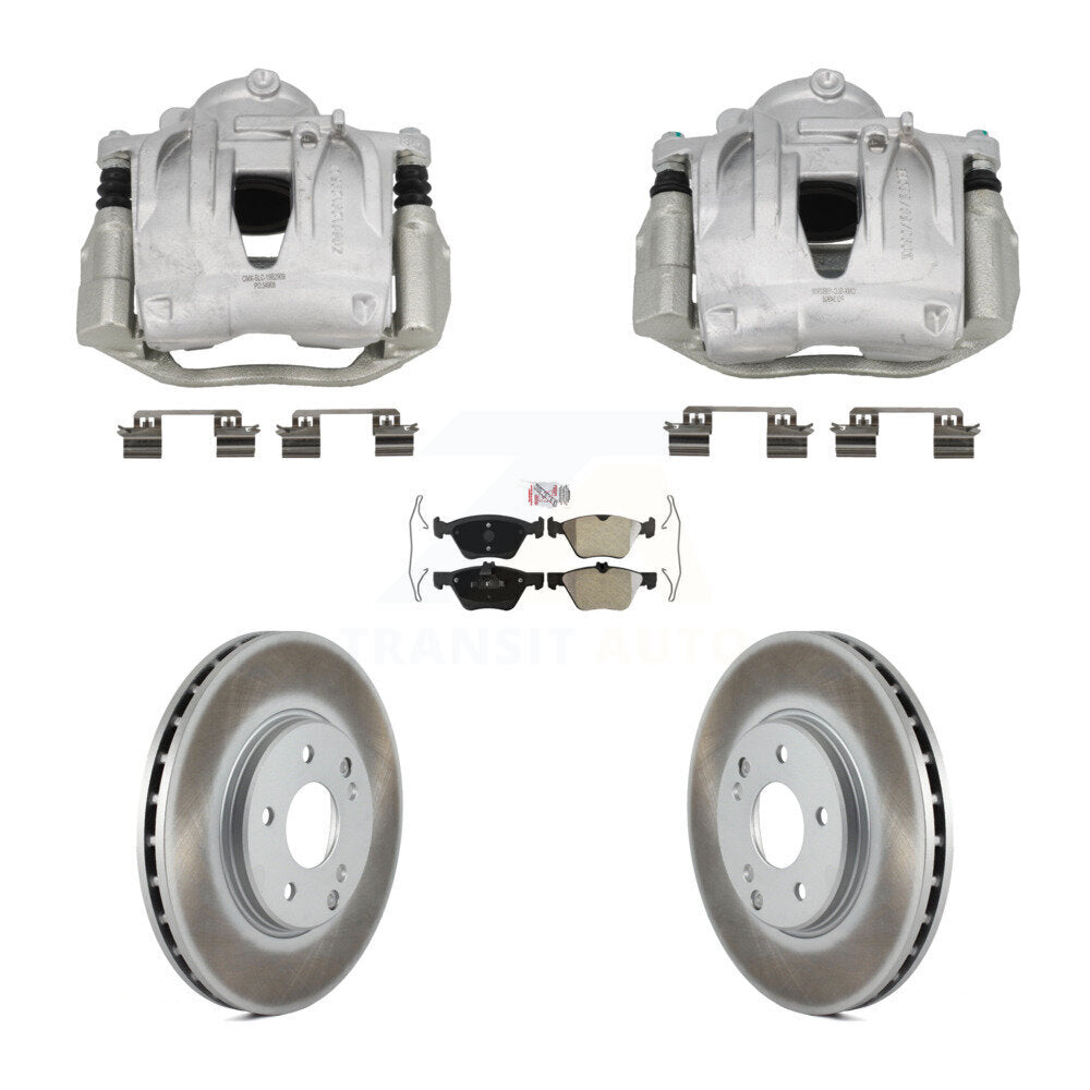 Front Disc Brake Caliper Coated Rotors And Semi-Metallic Pads Kit For Mercedes-Benz E320 KCG-102772N