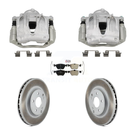 Front Disc Brake Caliper Coated Rotors And Semi-Metallic Pads Kit For Mercedes-Benz E320 KCG-102772N