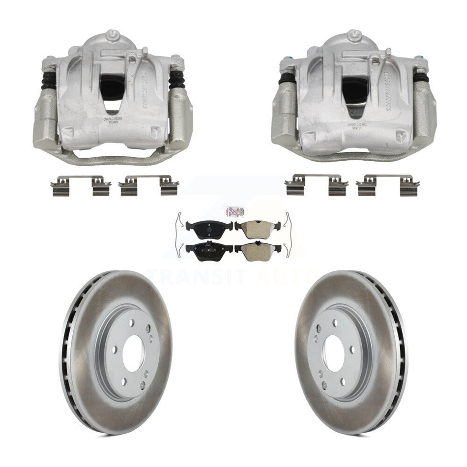 Front Disc Brake Caliper Coated Rotors And Semi-Metallic Pads Kit For Mercedes-Benz E320 KCG-102772N